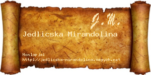 Jedlicska Mirandolina névjegykártya